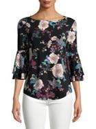 Context Floral Bell-sleeve Blouse