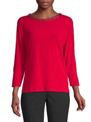 Calvin Klein Braided Neckline Top