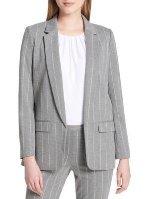 Calvin Klein Pinstripe Open-front Jacket