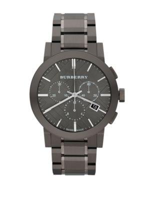 Burberry Brushed Stainless Steel Chronograph Watch