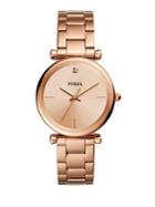Fossil The Carbon Series Three-hand Rose Goldtone Stainless Steel Watch