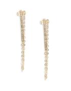 A.b.s. By Allen Schwartz Pave Bar And Chain Earrings