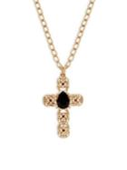 Design Lab Goldtone And Glass Stone Cross Necklace