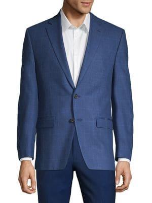 Lauren Ralph Lauren Classic-fit Ultraflex Windowpane Silk-wool Blazer
