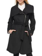 Karl Lagerfeld Paris Belted Wool-blend Wrap Coat