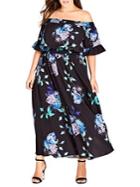 City Chic Plus Suzu Floral Maxi Dress