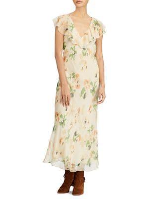 Polo Ralph Lauren Floral-print Silk Maxidress