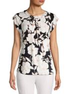 Karl Lagerfeld Paris Floral-print French Bow Top