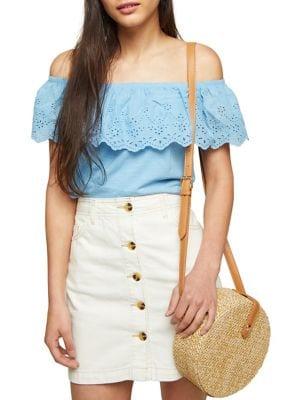 Miss Selfridge Broderie Off-the-shoulder Top