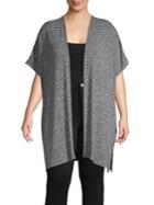 Context Plus Striped Open-front Cardigan