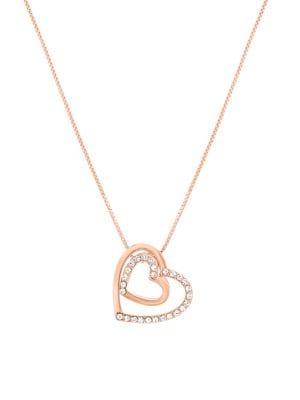 Lord & Taylor Swarovski Crystal Double Heart Pendant Necklace
