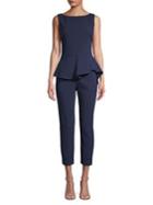 Black Halo Sleeveless Peplum Jumpsuit
