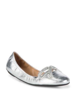 Marc Jacobs Willa Strass Leather Ballet Flats