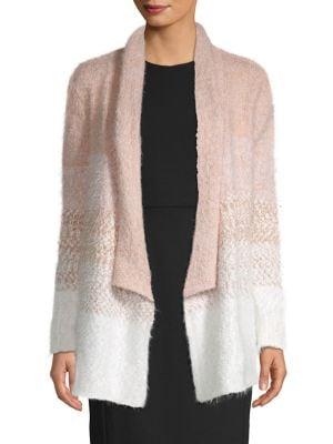 Cupio Ombre Faux Fur & Knit Open Cardigan