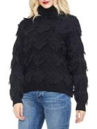 Vince Camuto Sapphire Sheen Frayed Sweater