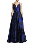Calvin Klein Floral Jacquard Ball Gown