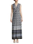 Eliza J Printed Knot Maxi Dress