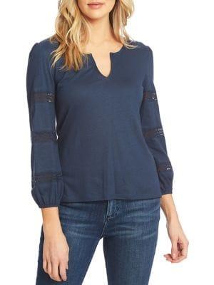 1.state Splitneck Crochet-insert Top