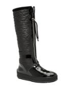 Aquatalia Kadence Quilted And Patent Leather Trim Boots