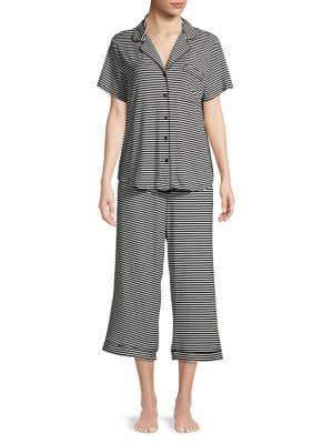 Kate Spade New York Striped Short-sleeve Pj Set