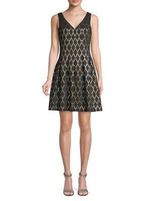 Vince Camuto Printed Fit-&-flare Dress