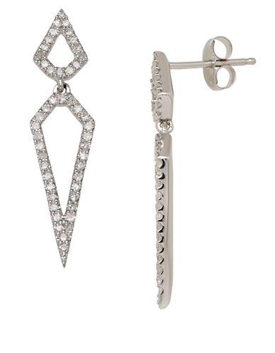 Lord & Taylor 14k White Gold Diamond Drop Earrings