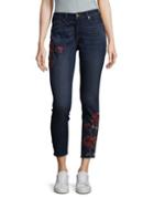 True Religion Jennie Rose Embroidered Curvy Skinny Jeans