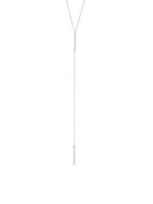 Adina Reyter 14k Yellow Gold & 0.04 Tcw White Diamond Pave Double Bar Lariat Necklace