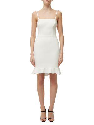 French Connection Whisper Sweetheart Ruffle Hem Dress