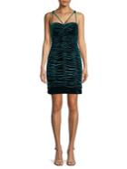 Aidan By Aidan Mattox Ruched Velvet Mini Dress