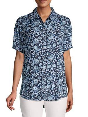 Lord & Taylor Francie Floral Button Front Shirt