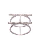 Lord & Taylor Double Strand Cubic Zirconia H Ring