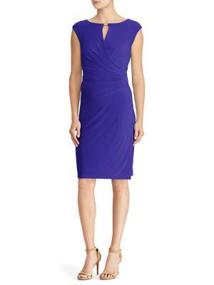 Lauren Ralph Lauren Petite Keyhole Cap-sleeve Dress