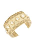 Sole Society Burnished Goldtone & Faux Pearl Cuff Bracelet