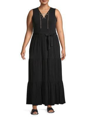Michael Michael Kors Plus Classic Lace-up Shift Dress