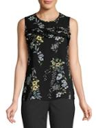 Karl Lagerfeld Paris Floral Ruffle Trim Camisole
