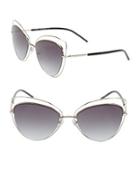 Marc Jacobs 56mm Metal Cats Eye Sunglasses