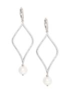 Nadri Crystal And Faux Pearl Silvertone Drop Earrings