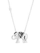 Lord & Taylor 925 Sterling Silver & White Crystal Elephant Station Necklace