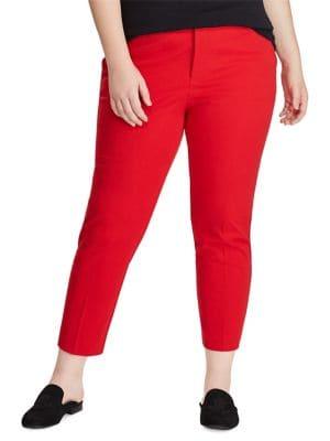 Lauren Ralph Lauren Plus Cotton Twill Skinny Pants