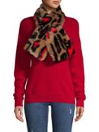 Bcbgeneration Leopard-print Faux Fur Scarf