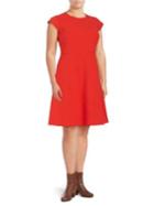 Vince Camuto Plus Plus Cap-sleeve Fit-and-flare Dress