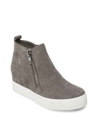Steve Madden Wedgie Zipped Suede Sneakers