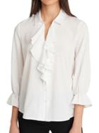 Karl Lagerfeld Paris Three-quarter Ruffle Blouse