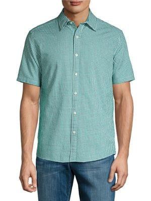 Michael Kors Slim-fit Textured Gingham Short-sleeve Shirt