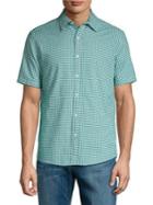Michael Kors Slim-fit Textured Gingham Short-sleeve Shirt
