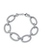 Lord & Taylor Sterling Silver & Cubic Zirconia Link-chain Bracelet