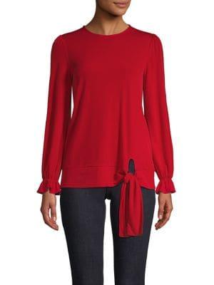 Michael Michael Kors Ruffle Tie-front Top