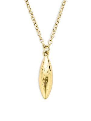 Shade Goldtone Oval Pendant Necklace