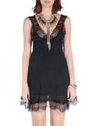 California Moonrise High Priestess Fit And Flare Lace Trim Dress